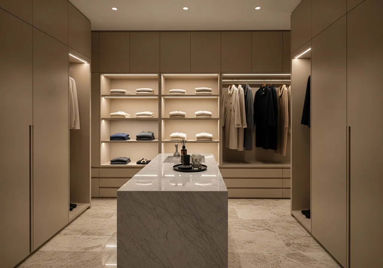 KLOZET® custom Italian-inspired wardrobe by KITWOOD Lebanon — handleless matte finish